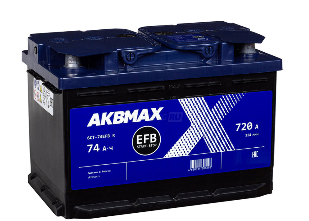 Аккумулятор автомобильный AKBMAX EFB 74L ПП 720A (278x175x190) L3