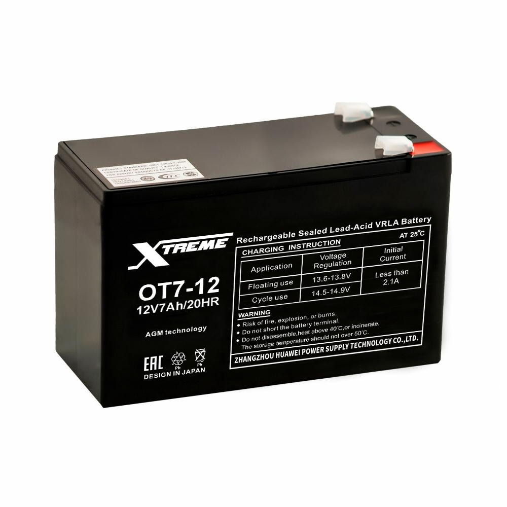 Аккумулятор ИБП Xtreme OT7.2-12 VRLA 12V 7.2Ah (151x65x100)