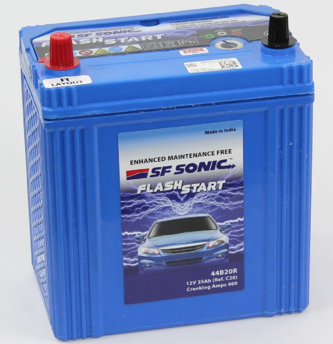 Аккумулятор автомобильный SF SONIC 44B20R 35 Ah 400A ПП (197x129x227) B20R тонк.кл