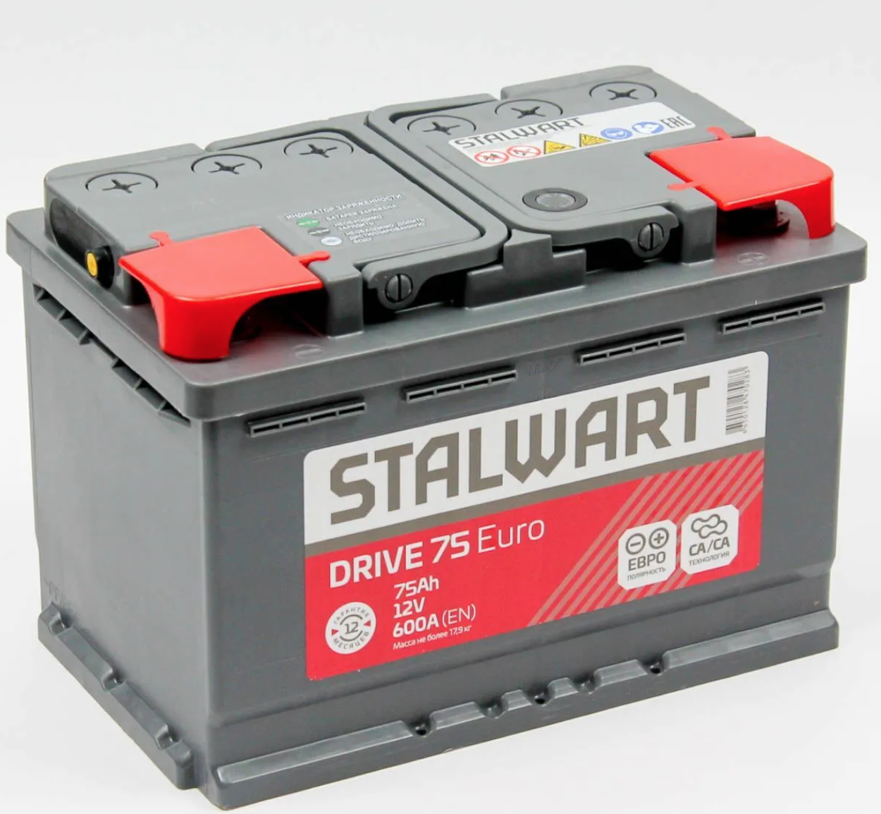 Аккумулятор автомобильный STALWART Drive 75 Ah 600 A ОП (278x175x190) L3