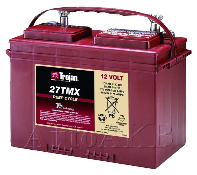 Аккумулятор тяговый Trojan 27TMX 12V (с жидким электролитом) 105 Ач