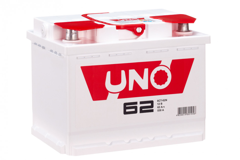 Аккумулятор автомобильный UNO 6СТ-62N 62Ач 530А пп (арт.562107010)