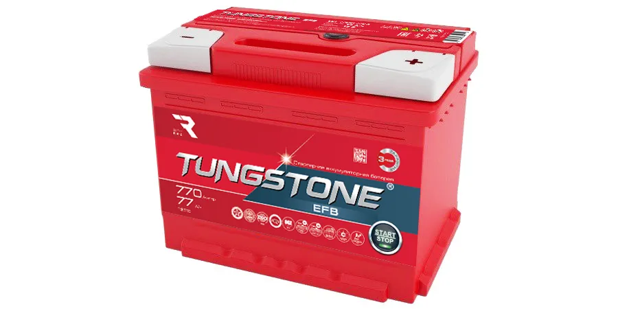 Аккумулятор автомобильный TUNGSTONE EFB 77Ah 770A ОП (278x175x190) L3