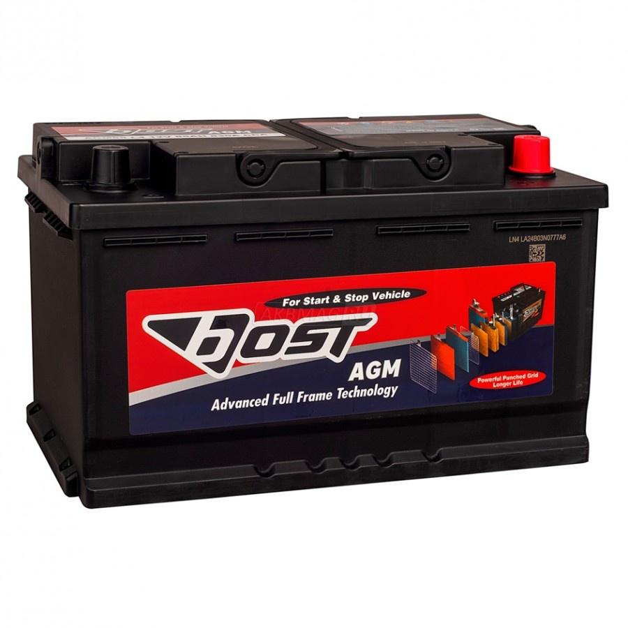 Аккумулятор автомобильный BOST AGM 85 Ач (85R 830A 315x175x190) ОП