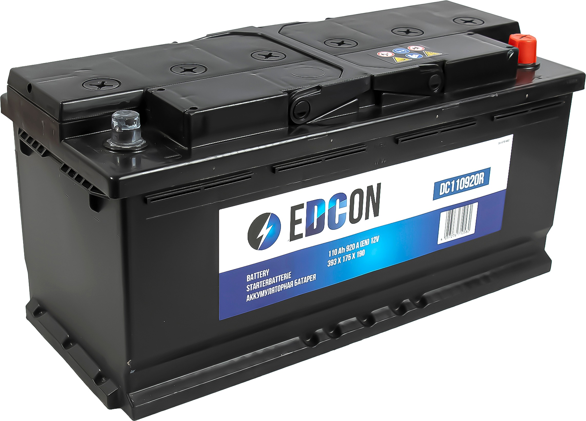 Аккумулятор автомобильный EDCON 110Ah 920A ОП (393x175x190) L6