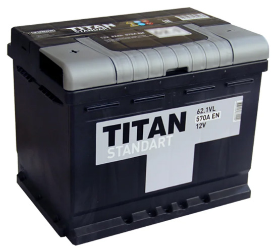 Аккумулятор автомобильный Titan Standart 6СТ-62 Ач прям.