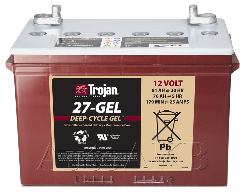 Аккумулятор тяговый Trojan 27-GEL 12V (гелевый) 91 Ач