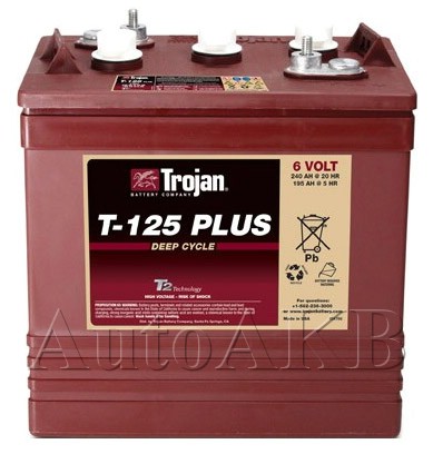 Аккумулятор тяговый Trojan T125+ 6V (с жидким электролитом) 240 Ач