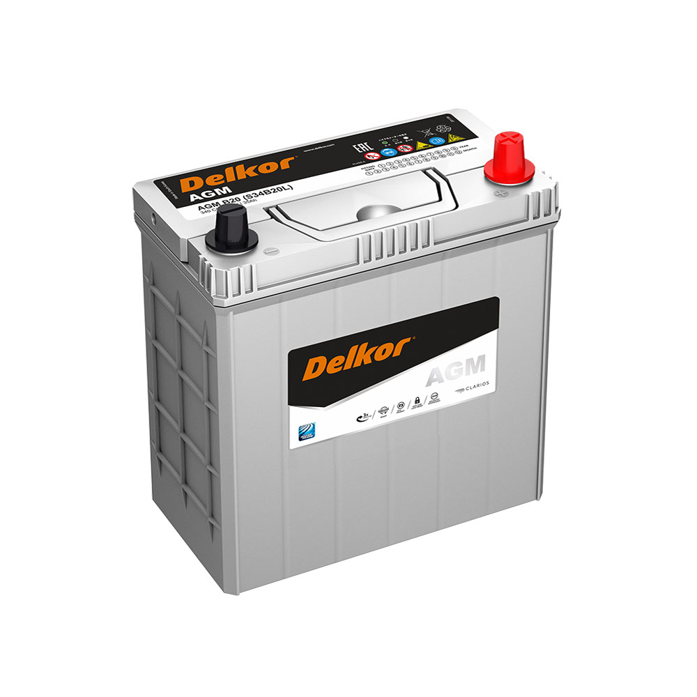 Аккумулятор автомобильный Delkor AGM S34B20L 35.0 Ah 340 A ОП