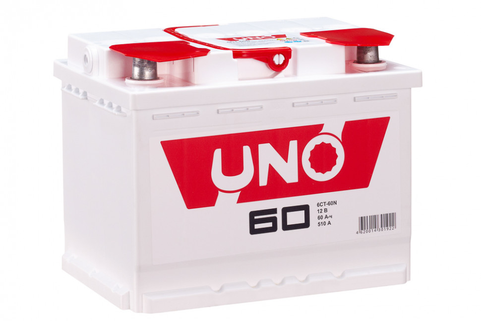 Аккумулятор автомобильный UNO 6СТ-60N 60Ач 510А пп (арт.560107010)