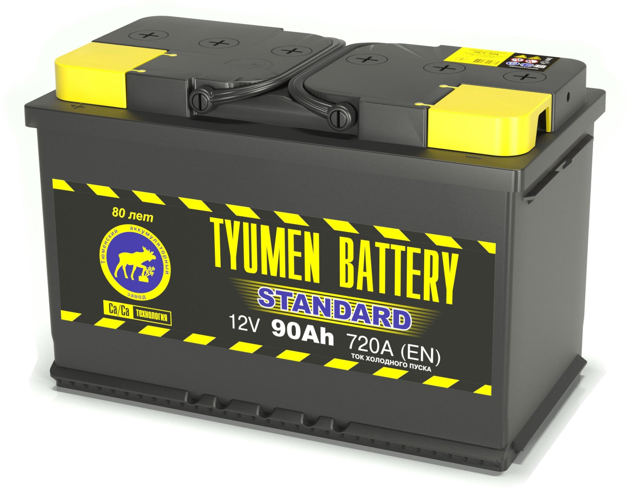 Аккумулятор автомобильный TYUMEN BATTERY STANDARD 6СТ-90 Ач прям.