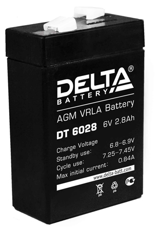 Аккумулятор Delta DT 6028 6V 2.8 Ач