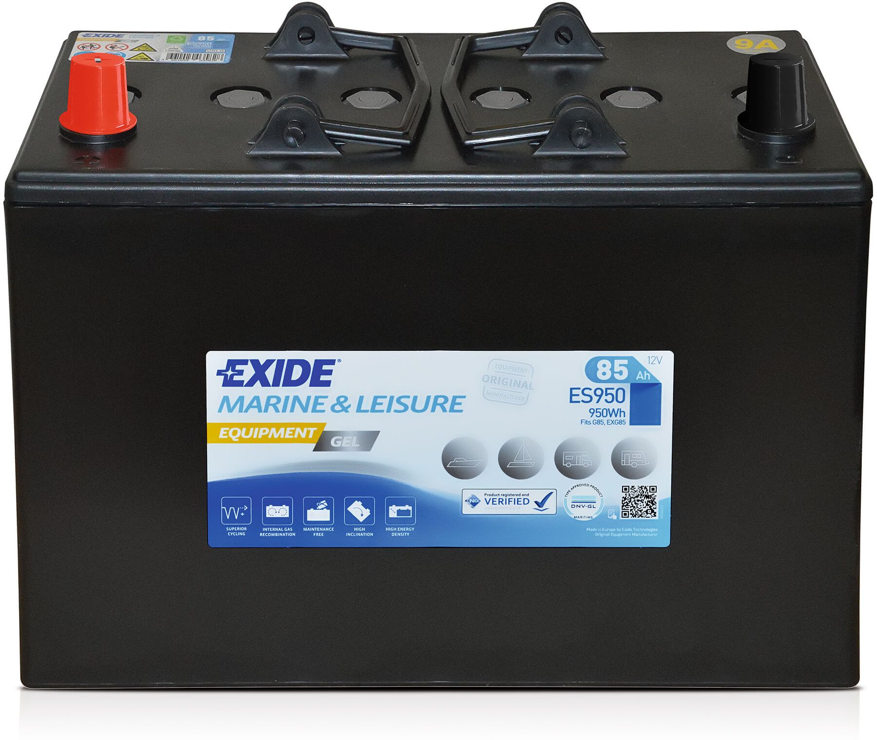 Аккумулятор лодочный EXIDE EQUIPMENT Gel ES 950 85 Ач