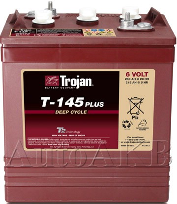 Аккумулятор тяговый Trojan T145+ 6V (с жидким электролитом) 260 Ач