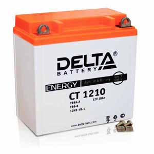 Аккумулятор Delta МОТО CT 1210 (YB9A-A, YB9-B) 10 Ач