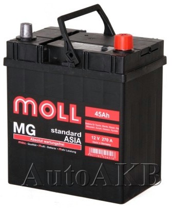 Аккумулятор автомобильный Moll MG Standard ASIA 6СТ-45 Ач обр.
