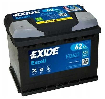 Аккумулятор автомобильный Exide Excell EB 621 6СТ-62 Ач пп.
