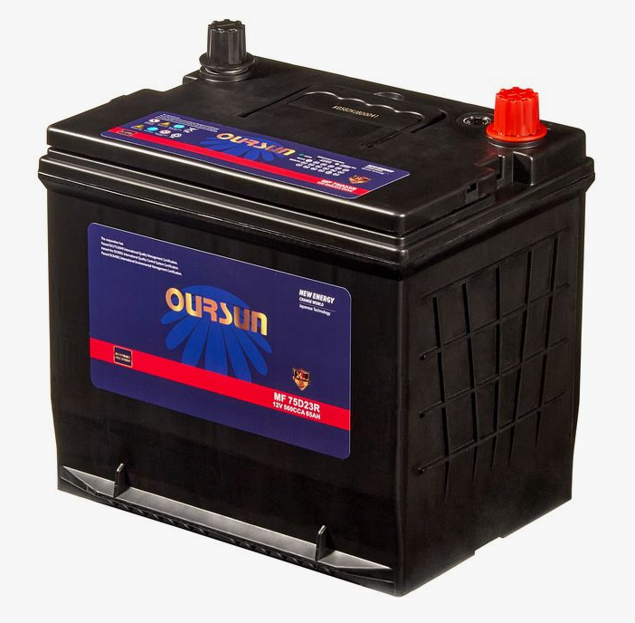 Аккумулятор автомобильный OURSUN JIS MF 75D23R 65Ah 560A ПП (232х173x225) D23R
