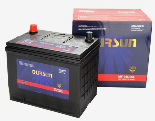 Аккумулятор автомобильный OURSUN JIS MF 95D26L 80Ah 680А (262х173х225) D26L