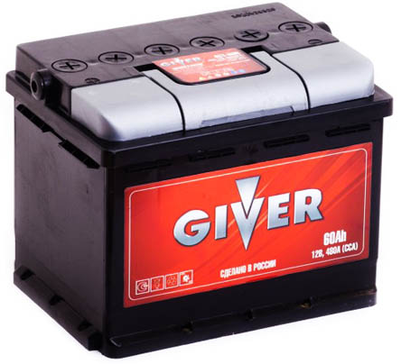 Аккумулятор автомобильный Giver 6СТ-60 Ач обр.