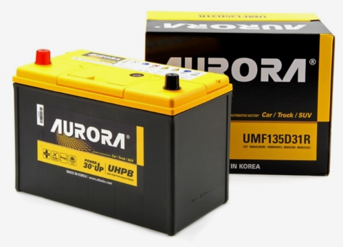Аккумулятор автомобильный AURORA JIS ULTRA UMF-135D31R 100А/ч 850А ПП (302х172х220) D31R