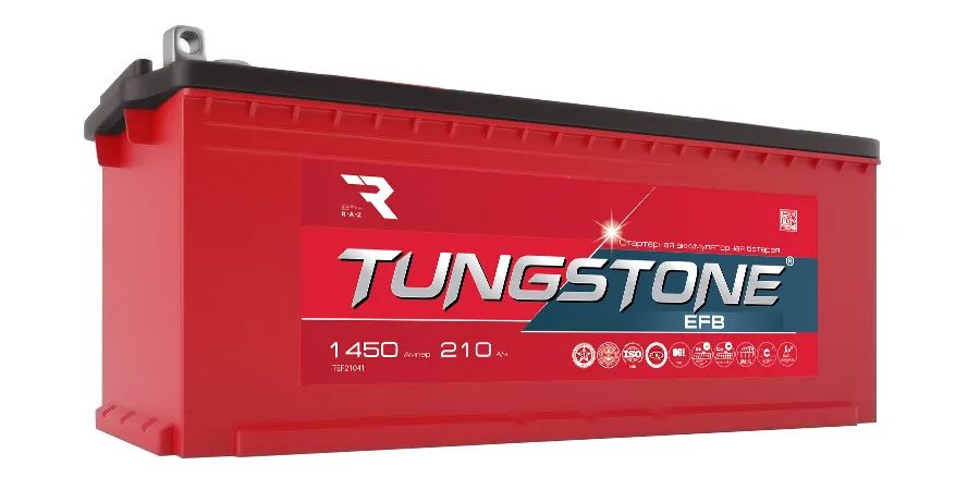 Аккумулятор грузовой TUNGSTONE EFB БОЛТ 210Ah 1450A ПП (516x223x223) D5