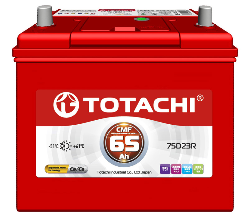 Аккумулятор автомобильный Totachi CMF 75D23R 6СТ-65 Ач прям.