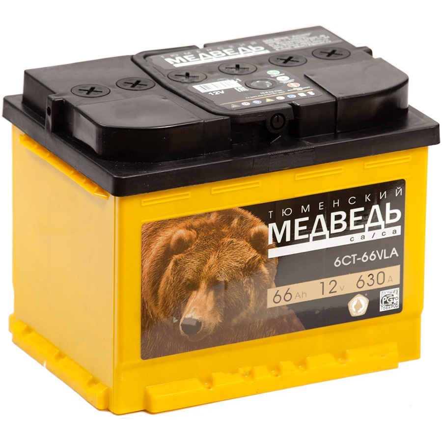 Аккумулятор автомобильный Тюменский Медведь 66 Ah 630 A ПП (242x175x190) L2