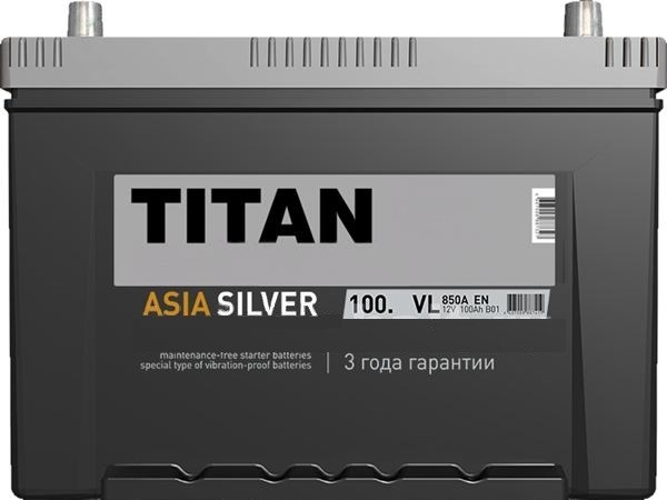 Аккумулятор автомобильный Titan Asia silver 6СТ-100 Ач обр. (125D31L)