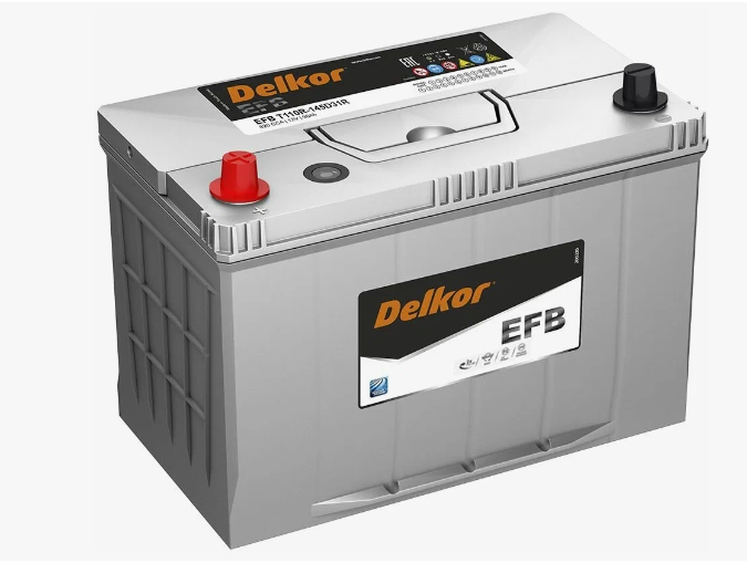 Аккумулятор автомобильный DELKOR EFB T110 145D31R пп 90Ач 820А 302х172х220 борт [D31]