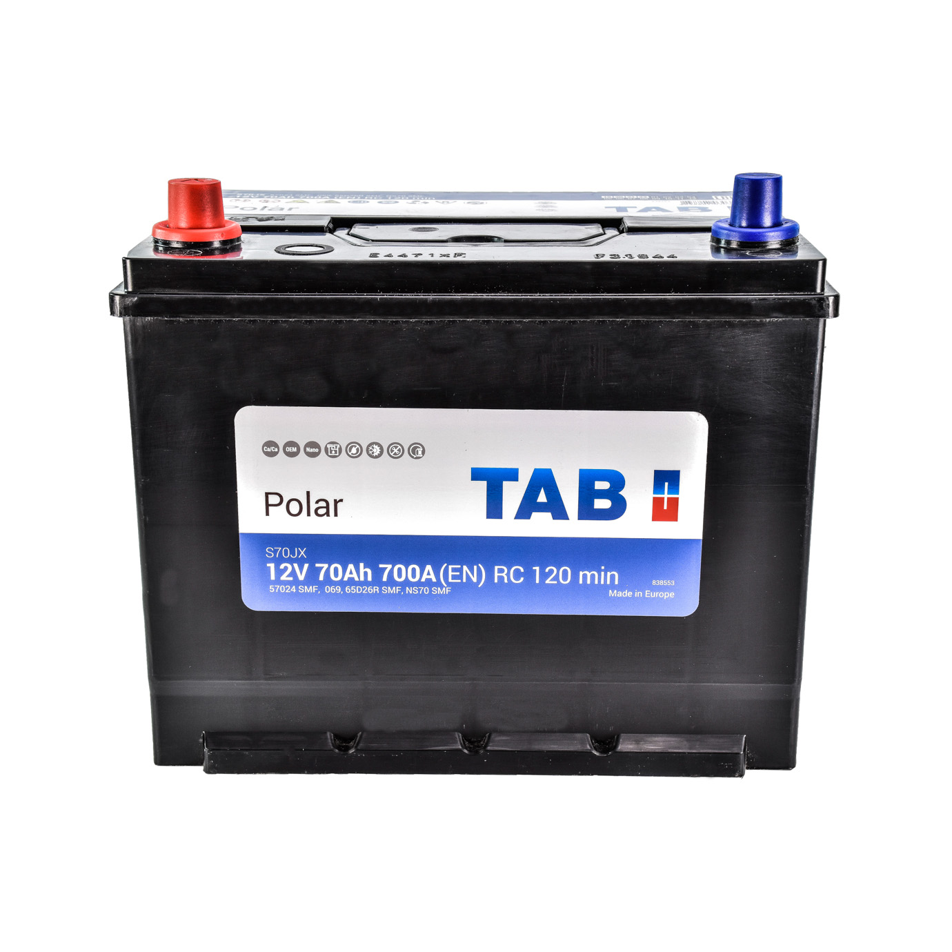 Аккумулятор автомобильный TAB Polar S Asia 70.0 Ah 700 A ПП яп.ст/бортик (260x175x220) D26R