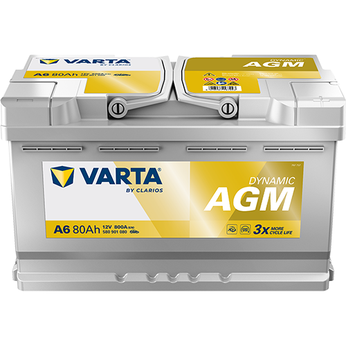 Аккумулятор Varta Dynamic AGM A6 6СТ-80 АЧ обр.