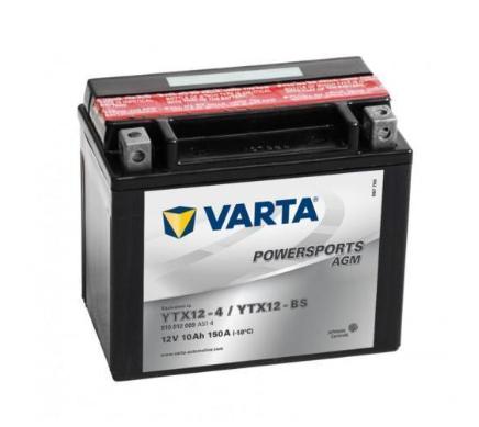 Аккумулятор мото VARTA POWERSPORTS AGM 510 012 015, TX12-BS, 12V 10Ah 150A ОП (152x88x131)