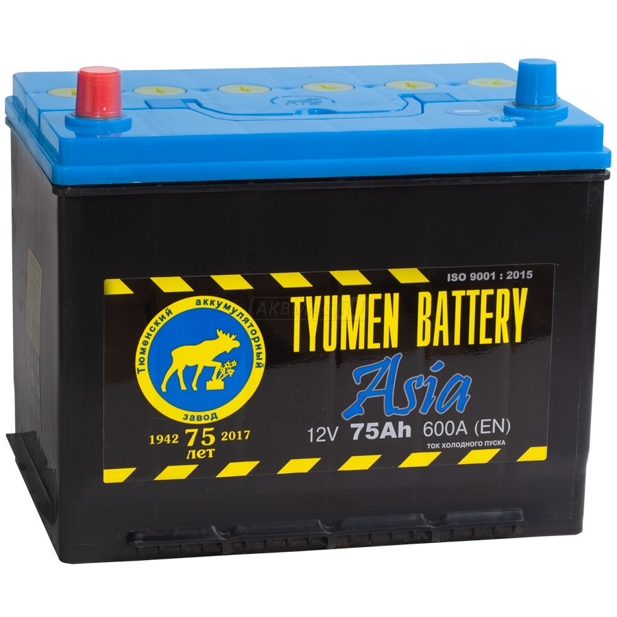Аккумулятор автомобильный TYUMEN BATTERY Asia 6СТ-75 Ач пп. (80D26R)