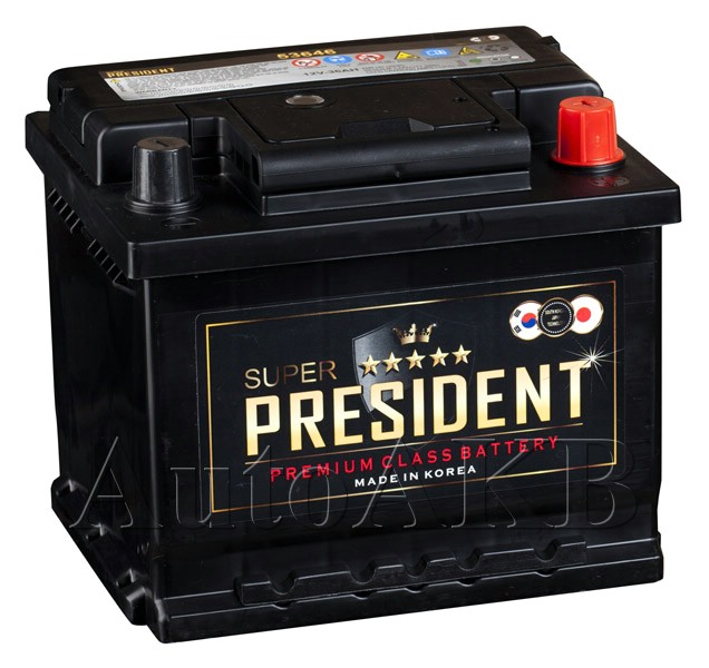 Аккумулятор автомобильный Super President 53646 6СТ-40 Ач обр. (низкий)