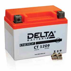 Аккумулятор Delta МОТО CT 1209 (YTX9-BS) 9 Ач