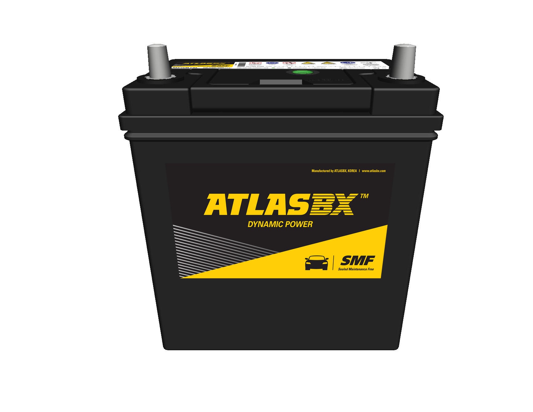 Аккумулятор автомобильный ATLAS AX MF46B19L 44Ah 400A ОП (187x127x220) B19L