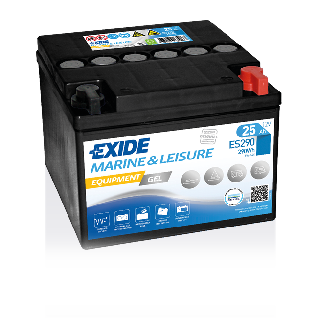 Аккумулятор лодочный EXIDE EQUIPMENT Gel ES 290 25 Ач