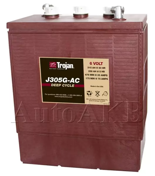 Аккумулятор тяговый Trojan J305G-AC 6V (с жидким электролитом) 315 Ач