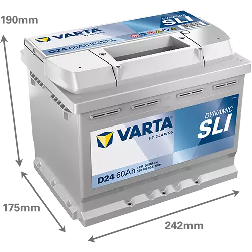 Аккумулятор автомобильный Varta Dynamic SLI D24 6СТ-60 обр.