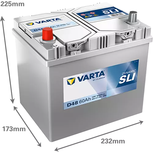 Аккумулятор автомобильный Varta Dynamic SLI D48 6СТ-60 Ач прям. (75D23R)