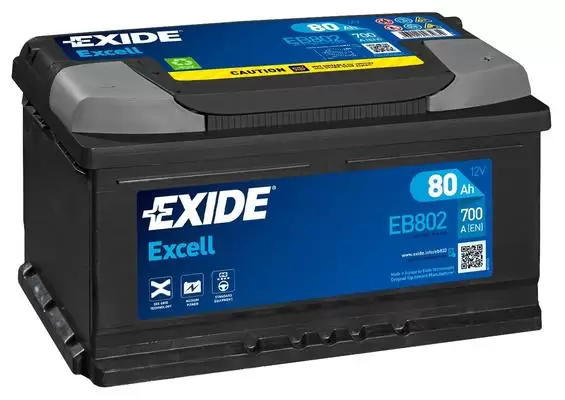 Аккумулятор автомобильный Exide Excell EB 802 6СТ-80 Ач обр. (низкий)