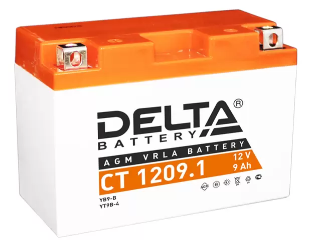 Аккумулятор Delta MOTO CT 1209.1 (YT9B-BS) 9 Ач