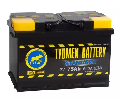 Аккумулятор автомобильный TYUMEN BATTERY STANDARD 6СТ-75 Ач обр.