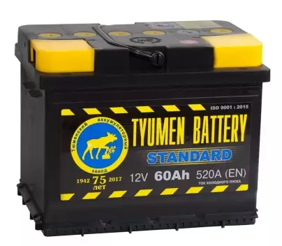 Аккумулятор автомобильный TYUMEN BATTERY STANDARD 6СТ-60 Ач обр.