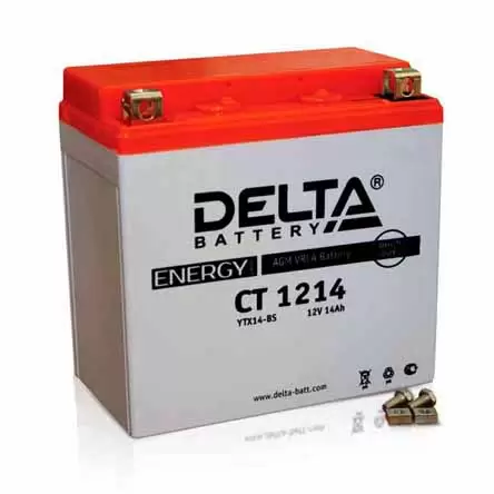 Аккумулятор Delta MOTO CT 1214 (YTX16-BS, YB16B-A) 15 Ач