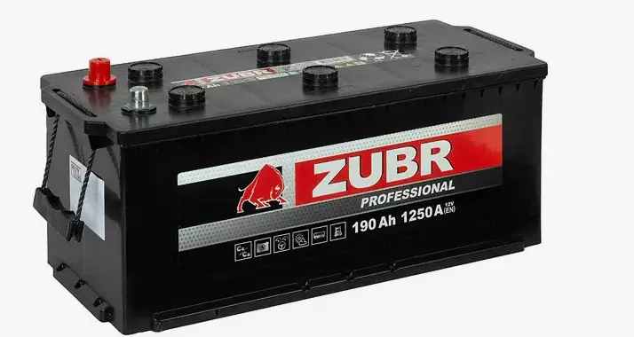 Аккумулятор грузовой ZUBR Professional 190Ah 1250A ОП (513x223x217) без борта D5