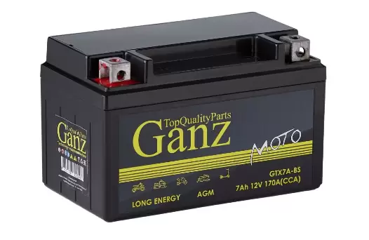Аккумулятор мото GANZ AGM 7 А/ч 170А ПП (152x87x95) GTX7A-BS (YTX7A-BS)
