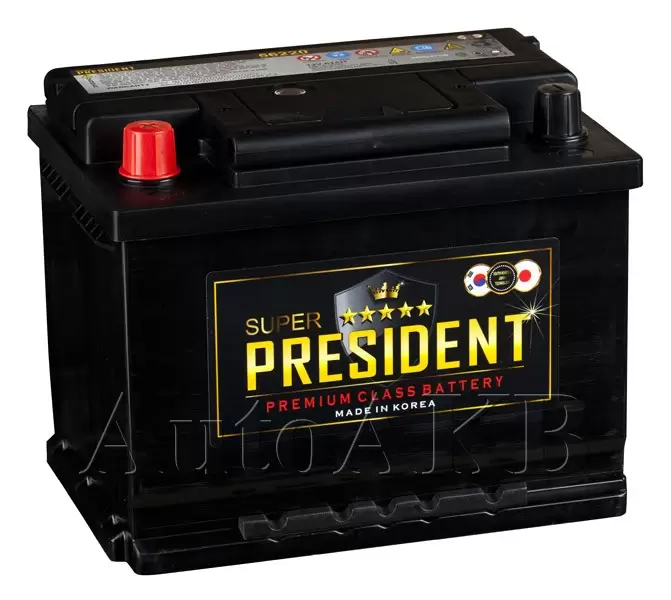 Аккумулятор автомобильный Super President 56220 6СТ-62 Ач прям.