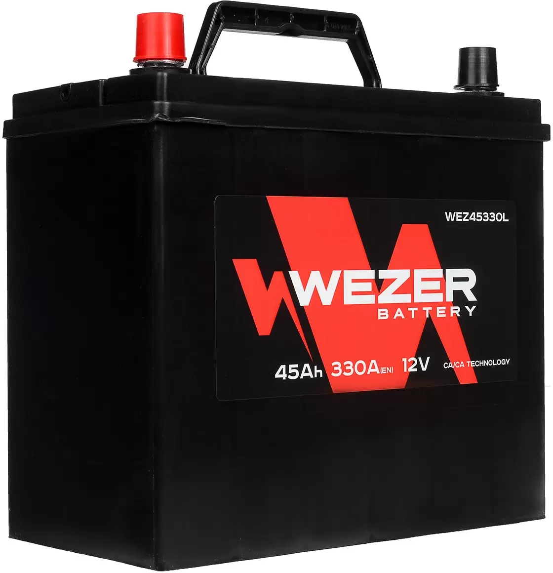 Аккумулятор автомобильный WEZER 45 Ah 330 A ПП (237x127x225) B24R